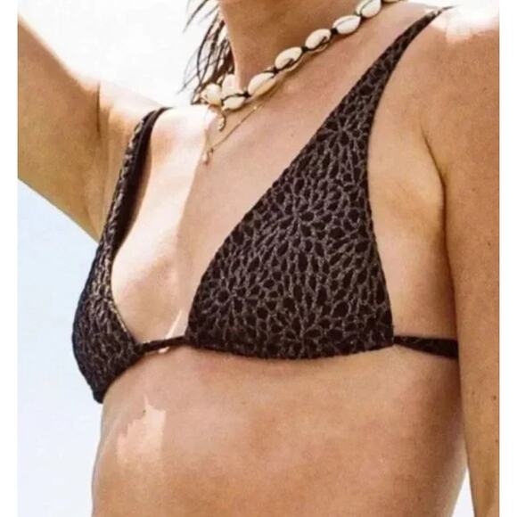 Andie Swim Black Gold The Tropez Bikini Top Demi Moore Collection - Picture 9 of 9